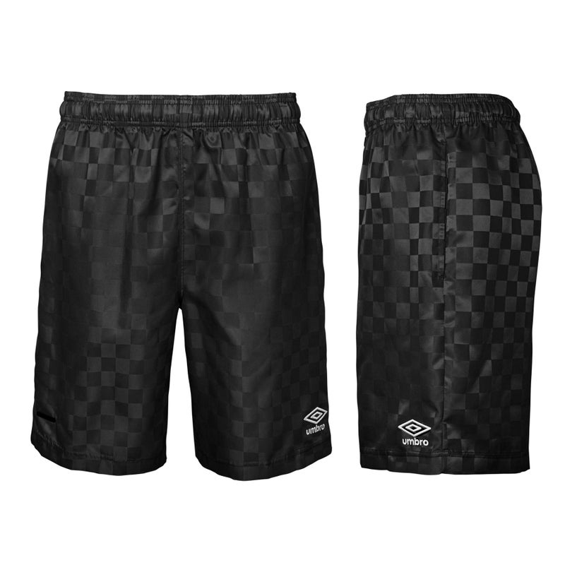 Umbro Boys Checkerboard (Youth) Short, Black Beauty/White, 10-12 US - Image 3